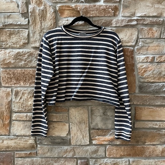Club Monaco Striped Cropped Sweater - Picture 3 of 5